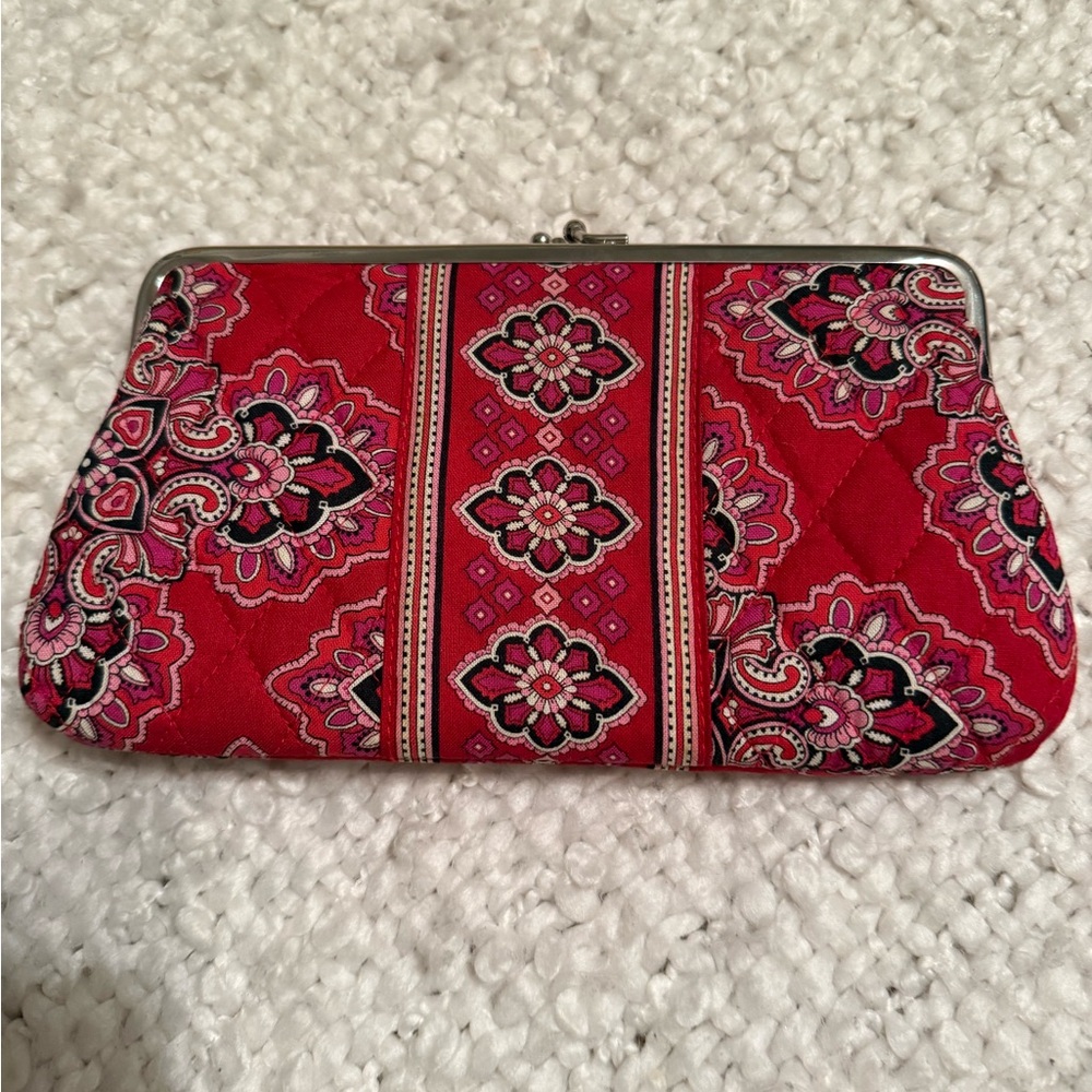 Vera Bradley Pink and Red Patterned Clutch